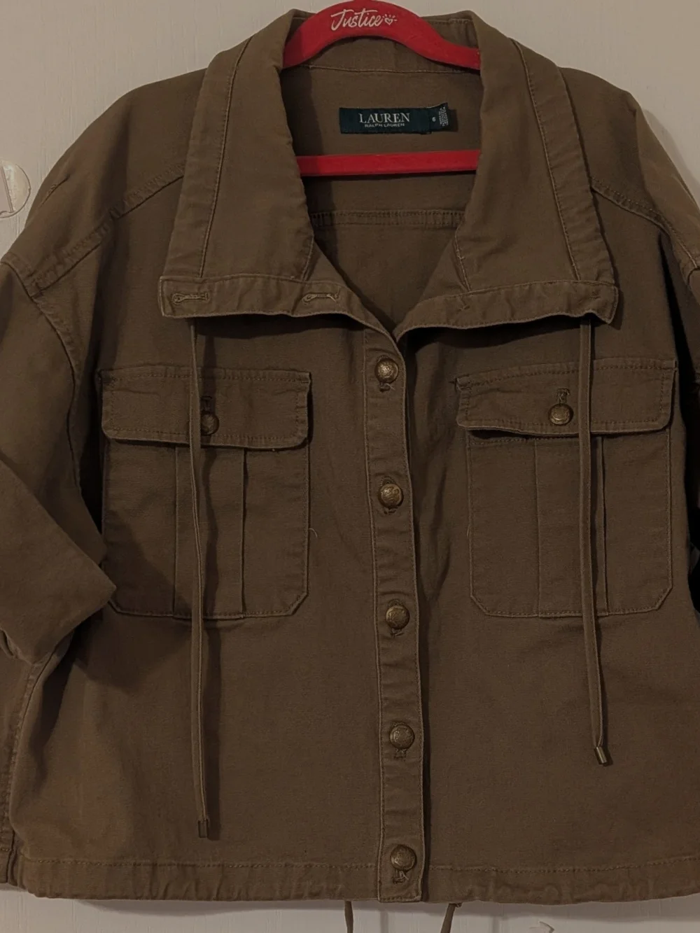 Ralph Lauren Women's Olive Crop Utility Jacket Size 6